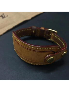 Louis Vuitton Porte Address Bracelet Brown Leather Porte Brasserie W Dust Bag LV